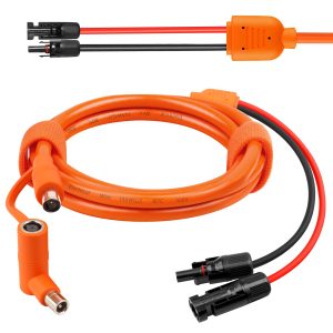 MOOKEERF Solar to DC 8mm Charge Extension Cable 3FT,12AWG+14AWG Solar Cable with Solar Panel Connector to DC7909/8020 Compatible with Anker,GZ Yeti,BLUETT,Jackery Portable Power Station