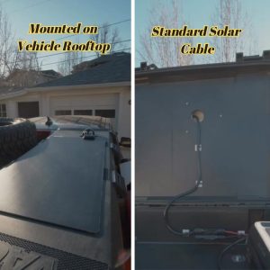 LensunSolar 50W Full Black Flexible Solar Panel, 34x14in, Waterproof Lightweight with Highest Efficiency PERC Mono Solar Cells for RV,Van,Tent