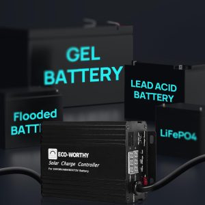 ECO-WORTHY 12A Boost MPPT Solar Charge Controller Solar Panel Regulator for 48V/60V/72V Lead-Acid, LiFePO4, Gel, Flooded Batteries .etc in Golf Cart Electric Vehicles and Solar System