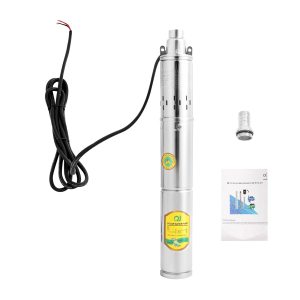 Solar Water Pump Deep Well, DC 24V 370W Stainless Steel Screw Pump 213ft Lift 2850 RPM Flow Deep Well Submersible Solar Water Pump Farm Ranch Irrigation Pump Kit