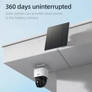 5W Solar Panels for Security Camera, Solar Panel with Micro USB & USB-C Port for DC 5V Outdoor Rechargeable Battery Camera, IP65 Waterproof, 360° Adjustable Security Mount, 9.8ft Cable(1PC)