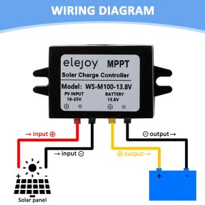 ELEJOY 8 Amp 13.8V 100W MPPT Solar Charge Controller 99% LiFePO4 Lithium Iron Phosphate Battery Ultra-Compact and Lightweight IP67 Waterprof