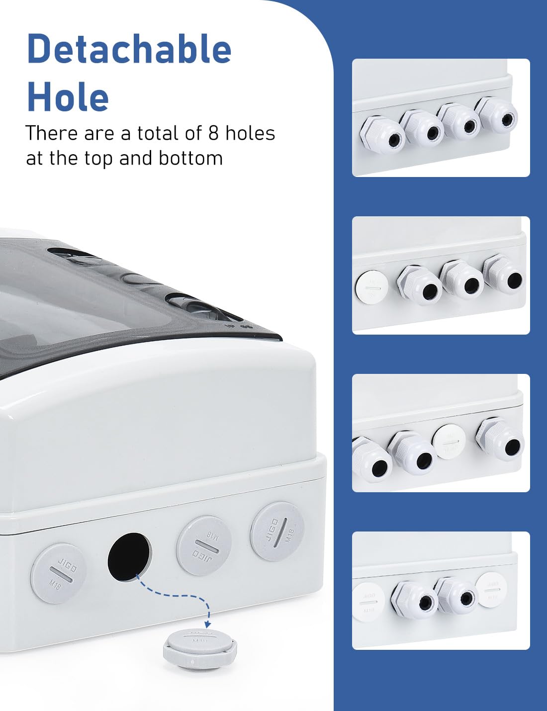 DIHOOL 60 Amp DC Circuit Breaker Box, PV Solar Disconnect Switch with Small Breaker Box - Image 2