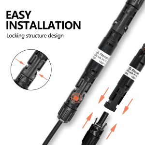 Slocable 15A Solar in-line Fuse Holder Connector, IP68 1000V Male and Female Connector, for Solar Photovoltaic System (with 10X38mm Fuse)