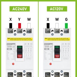 DIHOOL Industrial Miniature Circuit Breaker 3 Pole 60 Amp 277/480V AC, Thermal Magnetic Trip,AC Disconnect Switch MCB
