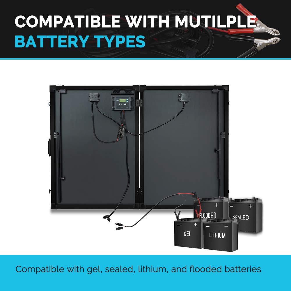 Renogy 200W 12V Portable Solar Panels Suitcase with Waterproof 20A Charge Controller, Foldable 200 Watt Solar Panel W/ Adjustable Kickstand, Solar Charger for Power Station, RV, Camping, SUV, Off Grid - Image 3