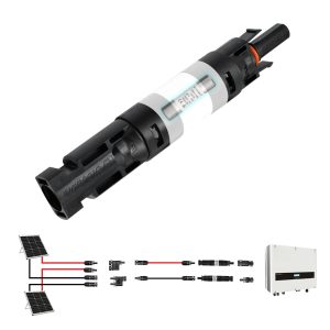 Slocable 15A Solar in-line Fuse Holder Connector, IP68 1000V Male and Female Connector, for Solar Photovoltaic System (with 10X38mm Fuse)