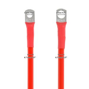 Auxbeam 7 AWG 7FT Battery Cables 2PCS, 7 Gauge Battery Cable Wire w/0.23" and 0.31" Tinned Copper Lugs, Compatible with Auxbeam Switch Panels & More
