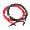 2 AWG Battery Cable 2AWG Gauge Pure Copper Battery Inverter Cables with 5/16 in Lugs Both Ends Power Inverter Wire Set for Automotive Solar Marine Boat RV Car Motorcycle Red and Black (5FT)