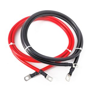 2 AWG Battery Cable 2AWG Gauge Pure Copper Battery Inverter Cables with 5/16 in Lugs Both Ends Power Inverter Wire Set for Automotive Solar Marine Boat RV Car Motorcycle Red and Black (5FT)