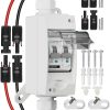 CNLonQcom Solar Disconnect Switch 63A DC1000V Circuit Breaker 2P with PV Connector and IP65 Small Breaker Box and Wall Hooks for Outdoor PV Stystem, Battery, PV Array MCB