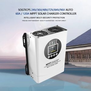 SOGTICPS 120A MPPT Solar Charge Controller 12V 24V 36V 48V 60V 72V 84V 96V Battery System Auto,Max Input 230V PV Solar Panel Regulator,fit for Gel Flooded and Lithium Battery User