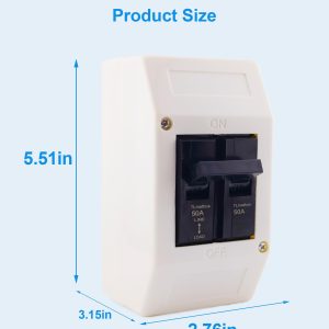 Unit Mount Circuit Breaker, THQC2150WL 2P 50 Amp Breaker, Molded Case Circuit Breaker Feed-Thru, 120/240VAC, Standard