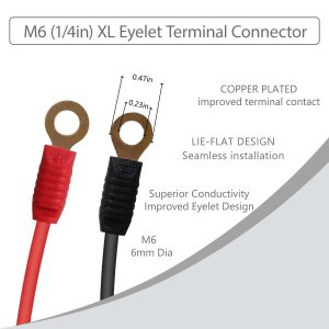 GC004 + GC002 X-Connect Fit for Noco Battery Charger Accessories,M6(1/4in) Eyelet Terminal Accessory for Genius Smart Battery Chargers Extension Cable