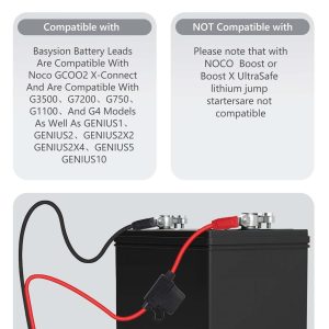 GC004 + GC002 X-Connect Fit for Noco Battery Charger Accessories,M6(1/4in) Eyelet Terminal Accessory for Genius Smart Battery Chargers Extension Cable