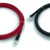 END GAME 4 Gauge Marine Grade Battery Cables, USCG and ABYC Approved, 1-15ft Lengths, Heavy Duty Tinned Lugs, Fully Assembled and Made in The USA (8ft,Red/Black Set, 3/8” Lugs)