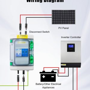 40A DC Solar Disconnect Switch – IP65 PV Circuit Breaker Box, 500V PV Disconnect Switch with Surge Protector & Solar Panel Connectors (Plug-and-Play)