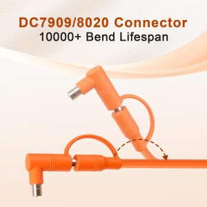 MOOKEERF Solar to DC 8mm Charge Extension Cable 30FT,12AWG+14AWG Solar Cable with Solar Panel Connector to DC7909/8020 Compatible with Anker,GZ Yeti,BLUETT,Jackery Portable Power Station