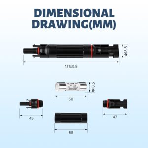 15 Amp Solar Panel Fuse 1000V Solar in-Line Fuses Holder IP67 PV Panel String Fuses with Male and Female Connector，Waterproof Solar Fuse Connector，Solar Surge Protection Device（2-Pack）