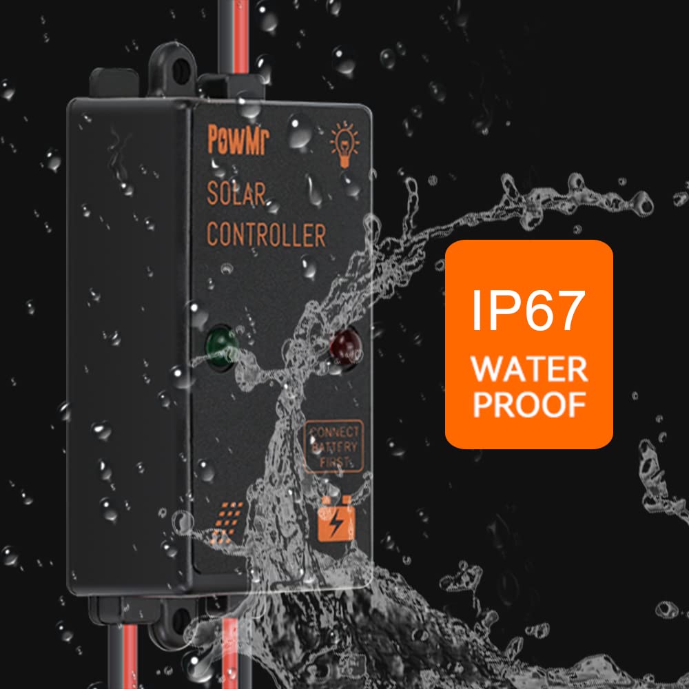 Waterproof 5A Solar Charge Controller 6V/12V Auto, 5 amp Solar Panel Charging Regulator IP67 Waterproof 24Hours Load on for Lead-Acid (AGM Gel Seal Flooded) Battery - Image 9
