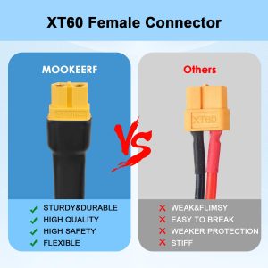 MOOKEERF Solar to XT60 Cable 10AWG 25FT Solar Connector to XT60 Adapter Cable for Solar Panel to Battery RV Portable Power Station Solar Generator - 25 Foot