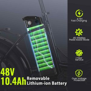 Vivi MT20UL Foldable Electric Bike 20" x3.0 Fat Tire Electric Bike with 48V 499.2WH Removable Battery, Peak 1000W, Up to 50 Miles EBike, 7-Speed, 21.7MPH, Cruise Control, SGS Certified to UL2849