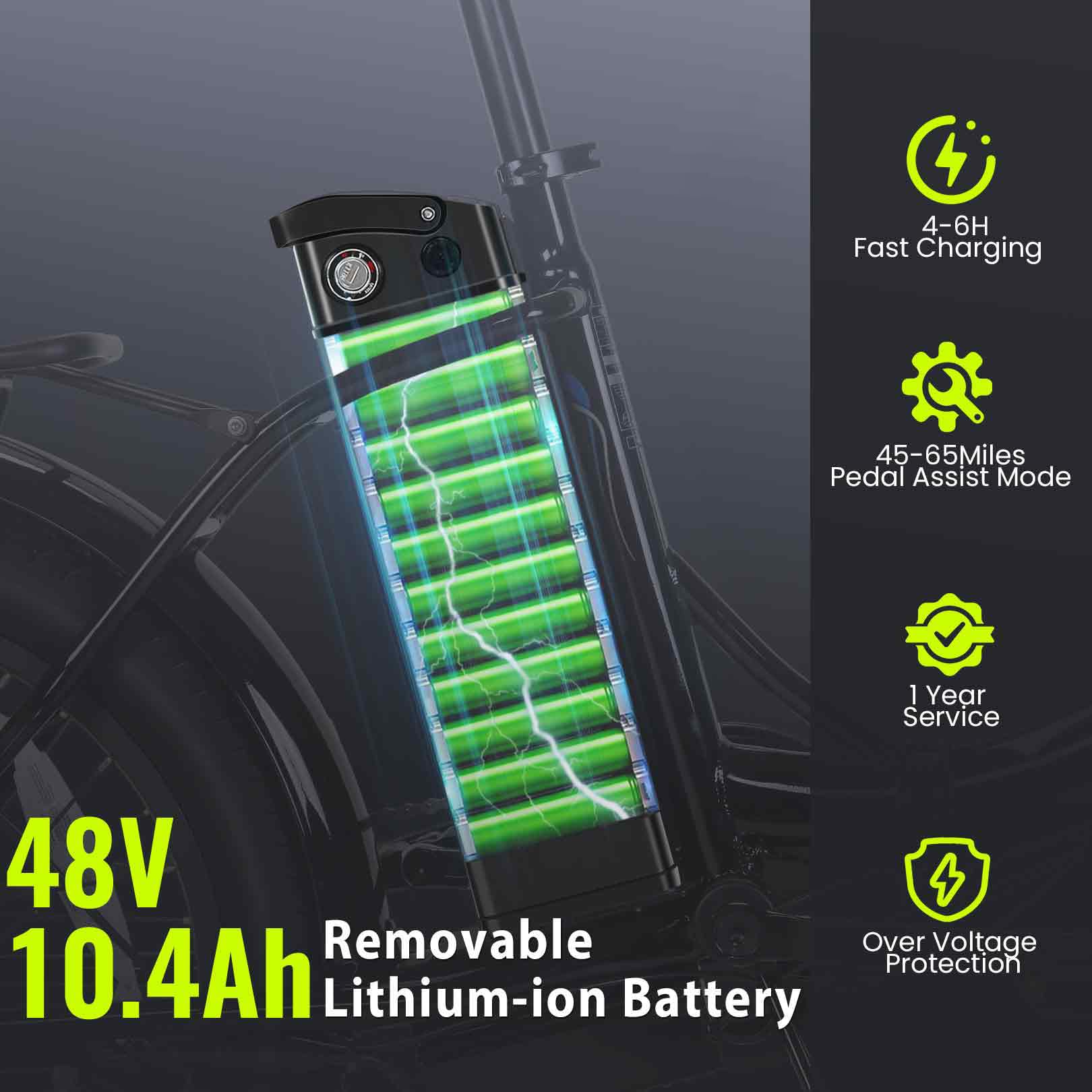 Vivi MT20UL Foldable Electric Bike 20" x3.0 Fat Tire Electric Bike with 48V 499.2WH Removable Battery, Peak 1000W, Up to 50 Miles EBike, 7-Speed, 21.7MPH, Cruise Control, SGS Certified to UL2849 - Image 7