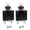 mxuteuk 2Pcs 20Amp Circuit Breakers Push Button Manual Reset 125/250V AC 50V DC, L1 Series Overload Protector Switch Thermal Circuit Breakers with Waterproof Button Caps L1-ls-20A
