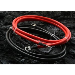 2 AWG Battery Cable 2AWG Gauge Pure Copper Battery Inverter Cables with 5/16 in Lugs Both Ends Power Inverter Wire Set for Automotive Solar Marine Boat RV Car Motorcycle Red and Black (5FT)