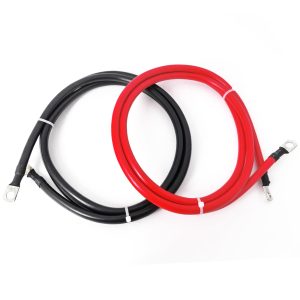 KEDAKEJI 4AWG 4Gauge Battery Cables 3/8"" in Lugs,4Feet Power Inverter Cables with Terminals for Car Marine Solar ATV Lawn Mower Motorcycle, (2pcs Positive and Negative), K80020IC