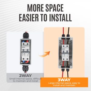Pjerjzn Solar Panels Disconnect Switch 25A 1000VDC PV Shut Off Switch Outdoor Circuit Breaker Box IP65 Waterproof UV-Proof