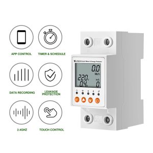 eMylo Smart Watt Meter Single-Phase AC 63A 80-400V, Tuya WiFi Power Meter Energy Monitor APP Remote Control, Circuit Breaker and Leakage Protection Suitable for Apartment Factory Home Energy Monitor