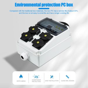 Electrical Outlet Box, 60A Electricity Meter Breaker Electrical Box, with IP44 NEMA 5-20 Power Outlet Box, Dustproof and Splash Proof Electrical Box, for Workshops, Workbenches, Construction Sites