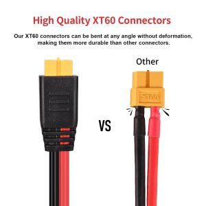 ELFCULB 10AWG Solar to XT60 Charging Cable Solar Panel Extension Cable for Portable Power Station River 600 Solar Generator Battery Pack(2FT)