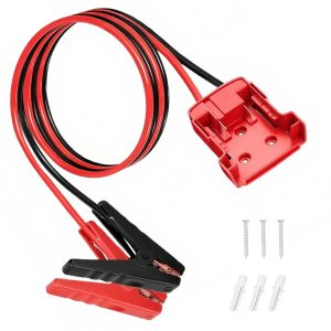 TSSKMOYY Jumper Cables Compatible with Mil-Waukee 18V Battery | 2FT 14AWG Booster Cable with Alligator Clips | Jump Start Clamps Cars/RVs/Truck | 392°F/200°C Silicone Wire Heat Resistant (No Battery)