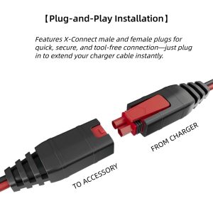 GC004 + GC002 X-Connect Fit for Noco Battery Charger Accessories,M6(1/4in) Eyelet Terminal Accessory for Genius Smart Battery Chargers Extension Cable