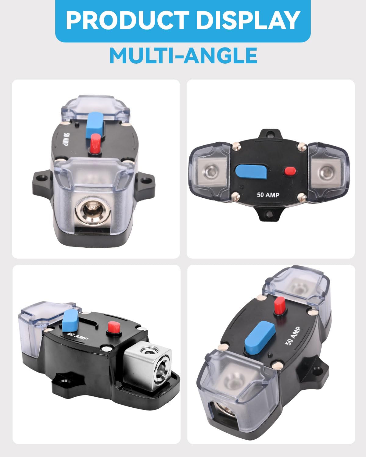 BULVACK 100 Amp Circuit Breaker 12-48 Volt DC 100A Self Recovery Resettable High Amp Circuit Breaker with Manual Reset Button for Automotive RV Marine Boat Car Audio and Amps Protection - Image 3