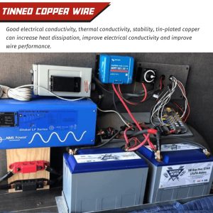 2 AWG Battery Cable 2AWG Gauge Pure Copper Battery Inverter Cables with 5/16 in Lugs Both Ends Power Inverter Wire Set for Automotive Solar Marine Boat RV Car Motorcycle Red and Black (5FT)