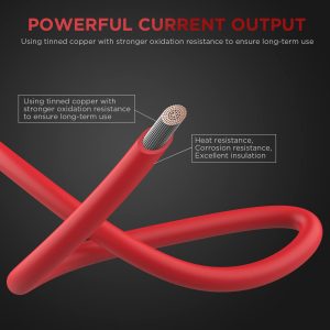 3/8" Ring Eyelet Terminal Battery Boost Cable Heavy-Duty 30A Fuse 12V/24V 12AWG Cord 10Ft