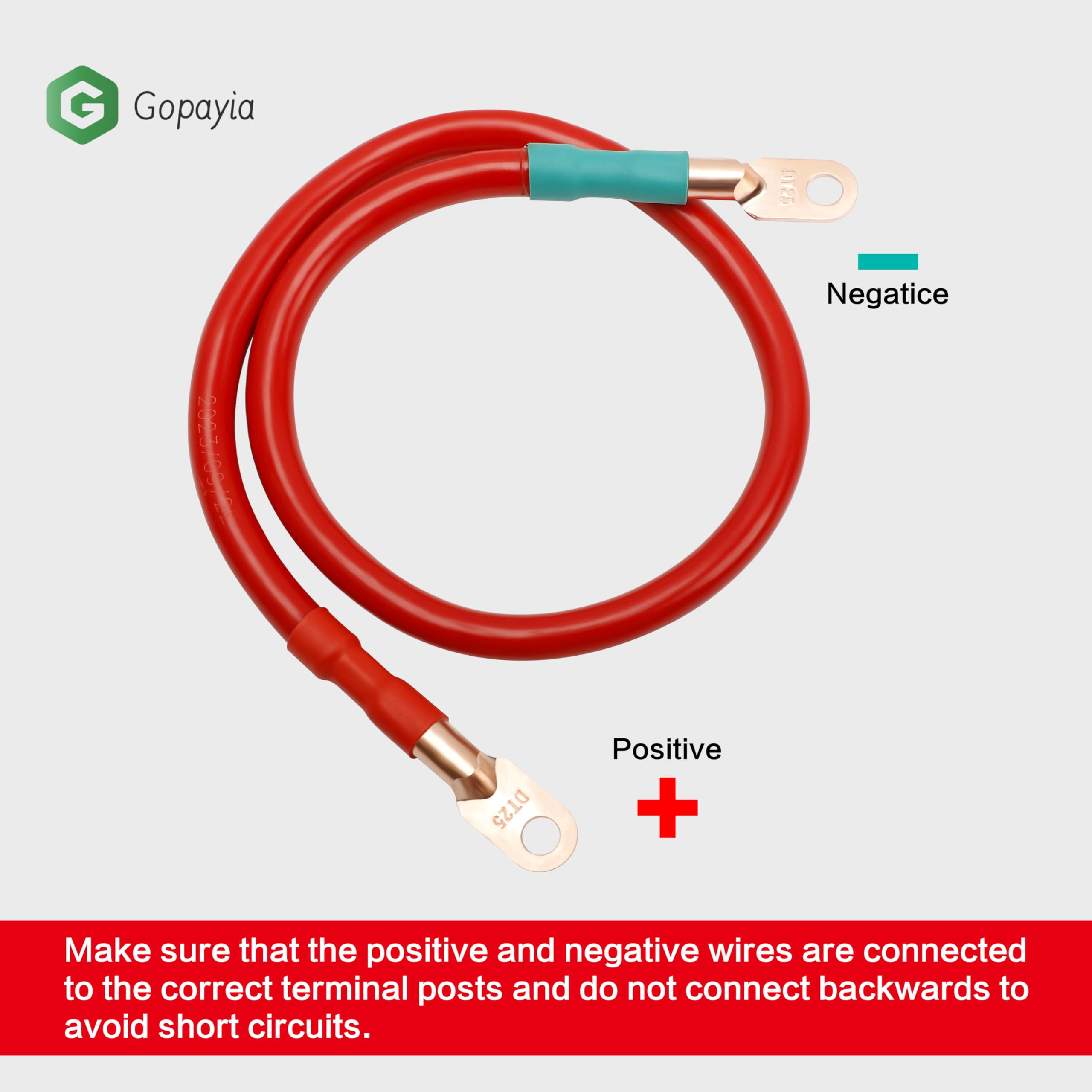 Golf Cart Battery Cables 4 AWG 9in for EZGO TXT 1994-UP 36V/48V 4 Gauge Pure Copper Wire - Image 6