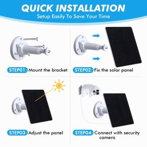 Copkim 6 Set Solar Panel for Security Camera - IP65 Waterproof 4.5W Solar Panels with 9.8ft Charging Cable & Adjustable Wall Mount