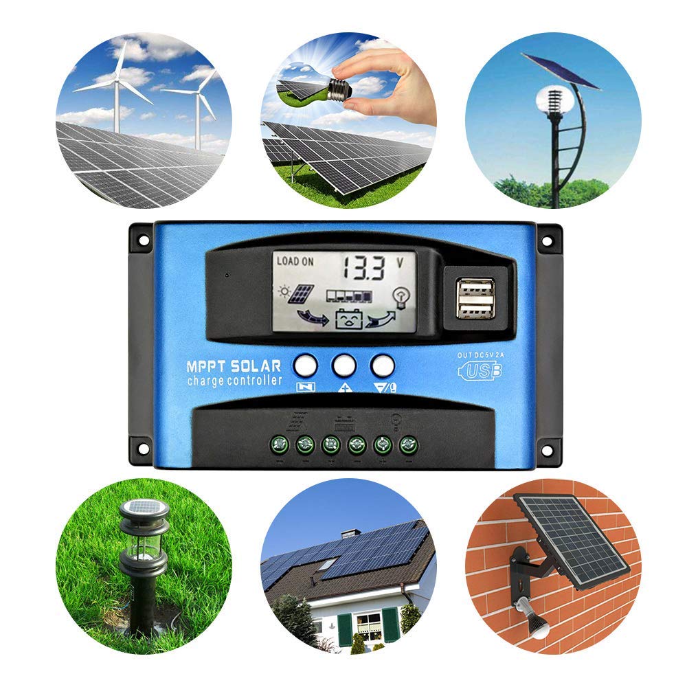 SUNYIMA 100A MPPT Solar Charge Controller with LCD Display Dual USB Multiple Load Control Modes,New Mppt Technical Maximum Charging Current (100A) - Image 3