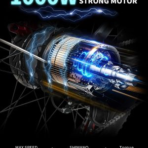 Leeyalan Moped Electric Bike for Adults 1500W(Peak) Motor with 960Wh Removable Battery, 20" Fat Tire Electric Bike 30MPH Top Speed 7 Speed Gears, Dual Shock, Hydraulic Suspension, E Bikes for Adults