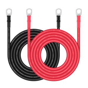 Battery Cable - iGreely 8 AWG 8 Gauge Wire Tinned Copper Wire Battery Power Inverter Cables with 3/8'' Lugs Terminals for Solar Panel Automotive Motor Automotive Motorcycle RV Marine Boat 10ft/3m
