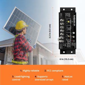 Morningstar SunSaver 10A PWM Solar Charge Controller (SS-10L-12V) - Solar Panel Regulator for 12V batteries, Four Stage Battery Charging, LVD, HazLoc Rated, Low Noise, 5 Year WTY - Designed in the USA