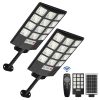 CVCPBU Solar Street Lights Outdoor, 10000K Super Bright LED, Waterproof IP65, Motion Sensor, Dusk to Dawn, Easy Install for Yard, Parking Lot, Commercial Area, Security Light for Outside, 2 Pack