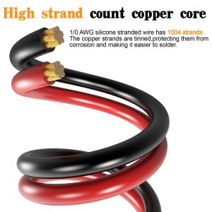 1/0 Gauge Battery Cable Wire Copper Clad Aluminum CCA Amp Wiring Kit 40FT Black/Red for Automotive Power Ground,Car Audio Speaker,Inverter Truck with 250A ANL Fuse Holder Lug Terminal Heat Shrink Tube