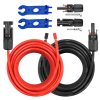 10AWG Solar Extension Panel Cable - 50FT Solar Wire with Waterproof Female and Male Connector and Solar Panel Adaptor Kit Tool PV Wire for RV, Home, Boat, Solar Panels(50feet Red + 50feet Black)