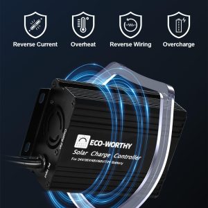 ECO-WORTHY 12A Boost MPPT Solar Charge Controller Solar Panel Regulator for 48V/60V/72V Lead-Acid, LiFePO4, Gel, Flooded Batteries .etc in Golf Cart Electric Vehicles and Solar System