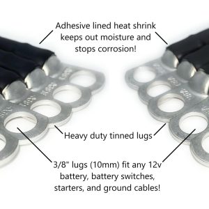 6 Gauge Marine Grade Battery Cables, USCG and ABYC Approved, 1-15ft Lengths, Heavy Duty Tinned Lugs, Fully Assembled and Made in The USA (Red,6ft,5/16 Lugs)